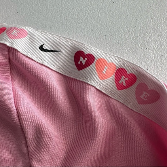 Nike Track Jacket Girls 3T Hearts Trim Pink Top Full Zip Athleisure - Picture 3 of 6